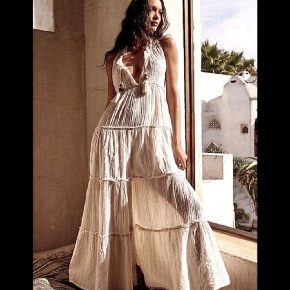 Free people beach bum tiered jumpsuit small nwot